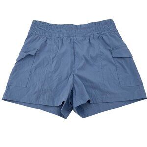 Yogalicious Trekkie Trail Path Shorts Womens M Lightweight Blue Nylon Spandex